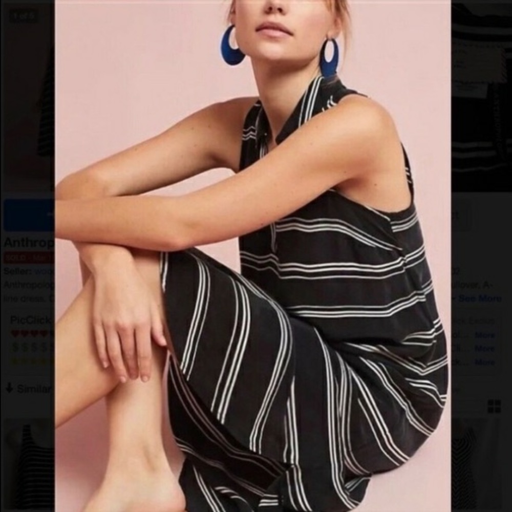 Anthropologie Collared a striped Dress